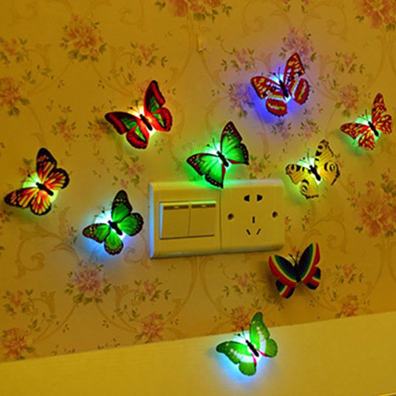 Đèn LED bướm nhiều màu sắc gắn tường trang trí phòng ngủ