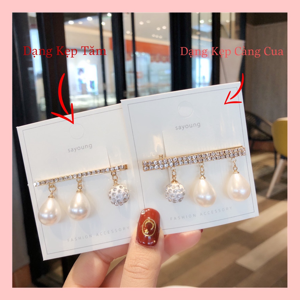 [Mới] Kẹp Tóc Tua Rua Đính Đá Phong Cách Idol Thời Thượng Cài Một Bên Phụ Kiện Tóc Ins Mã Số Mona 020.
