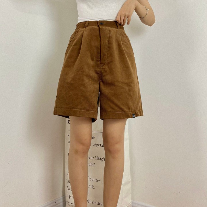 Quần short nhung tăm ống rộng nam nữ form Unisex Đủ 3 màu cực xinh RÔ STORE QS11