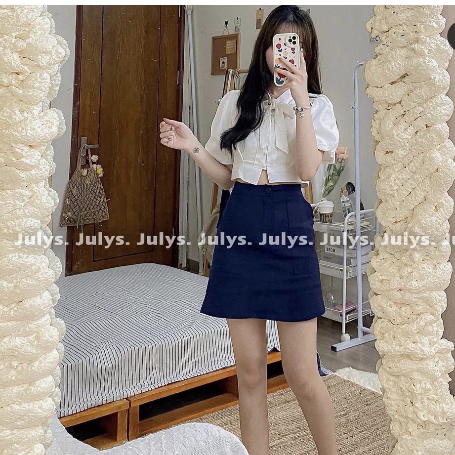 Set chân váy áo croptop kiểu nữ tiểu thư, Set đồ nữ sang chảnh cá tính mặc đi chơi cực xinh