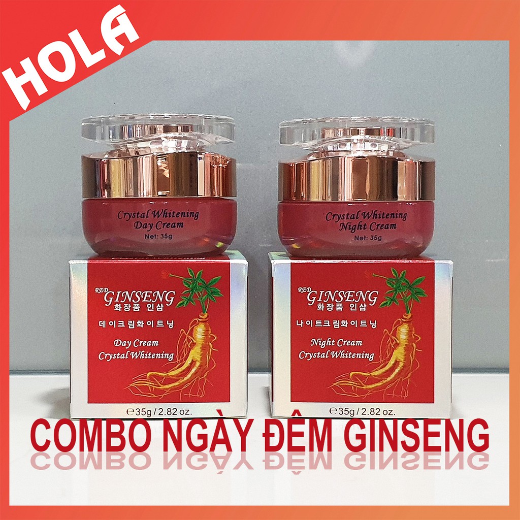 [CHÍNH HÃNG] COMBO ngày đêm Red Ginseng Hồng Sâm, làm mờ nám, tàn nhang và dưỡng trắng da, kem sâm, mỹ phẩm Ginseng