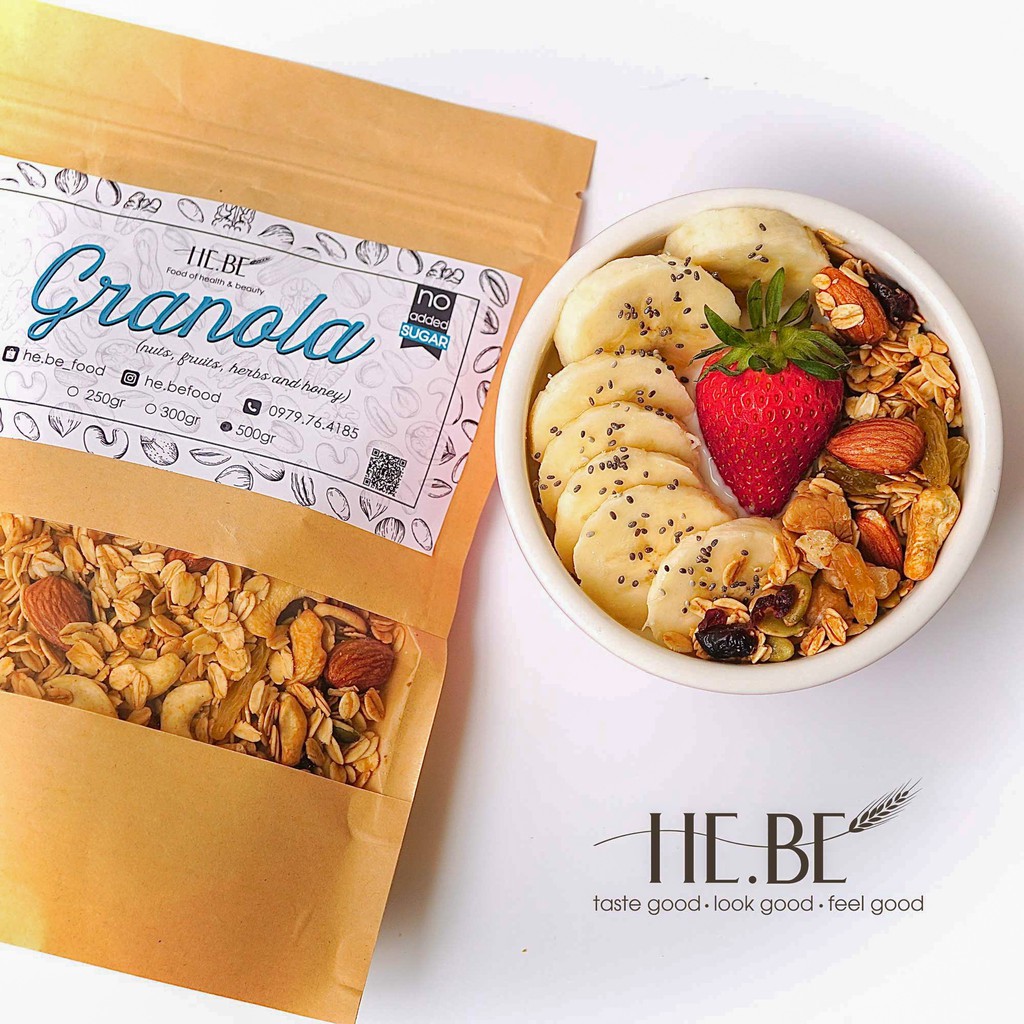[Mã 267FMCGSALE giảm 8% đơn 500K] Granola Nhiều Hạt HeBe Không Đường Ăn Kiêng - Ngũ Cốc Giảm Cân Tự Nhiên | BigBuy360 - bigbuy360.vn