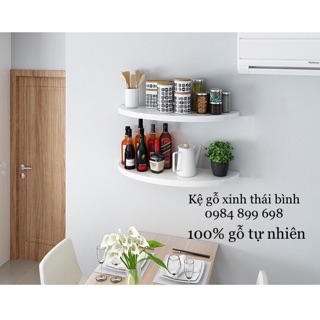 Kệ gỗ treo tường hình bán nguyệt