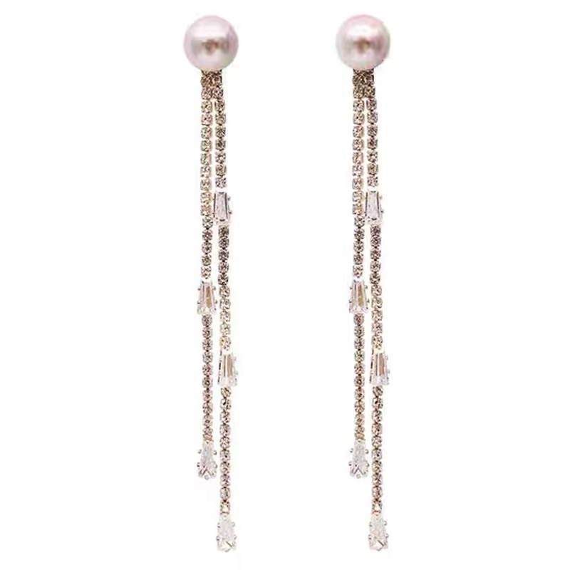 Hoa tai đính hạt dáng dài cổ điển- Maben