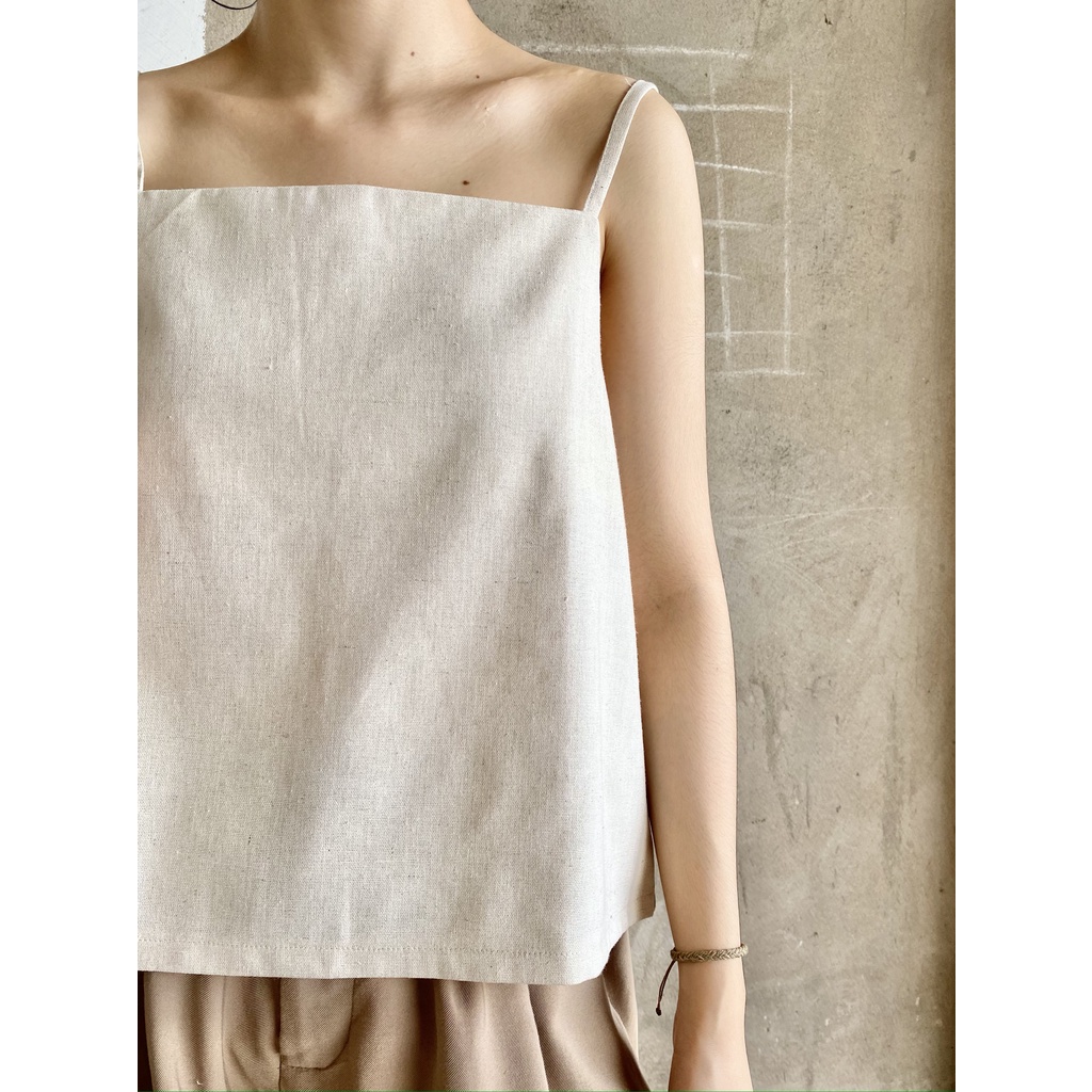 Áo dây vải linen