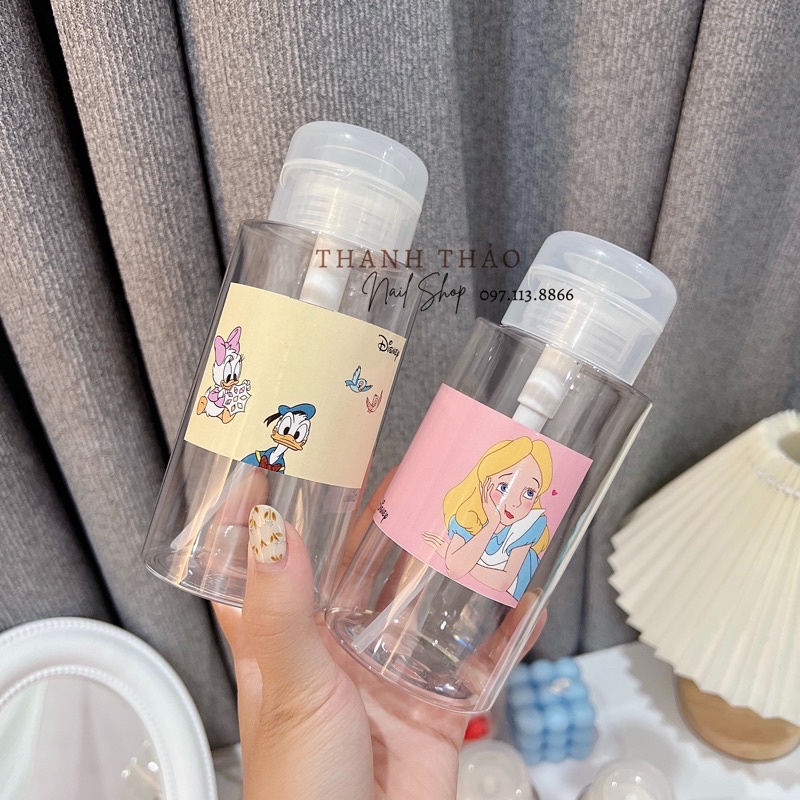 Bình đựng axiton, cồn, nước lau gel xinh xắn