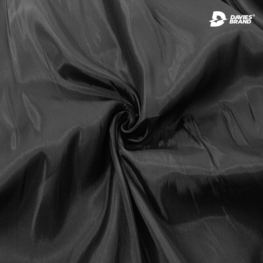 Áo khoác bomber bóng chày da thêu chữ Davies Leather Varsity Jacket màu đen.