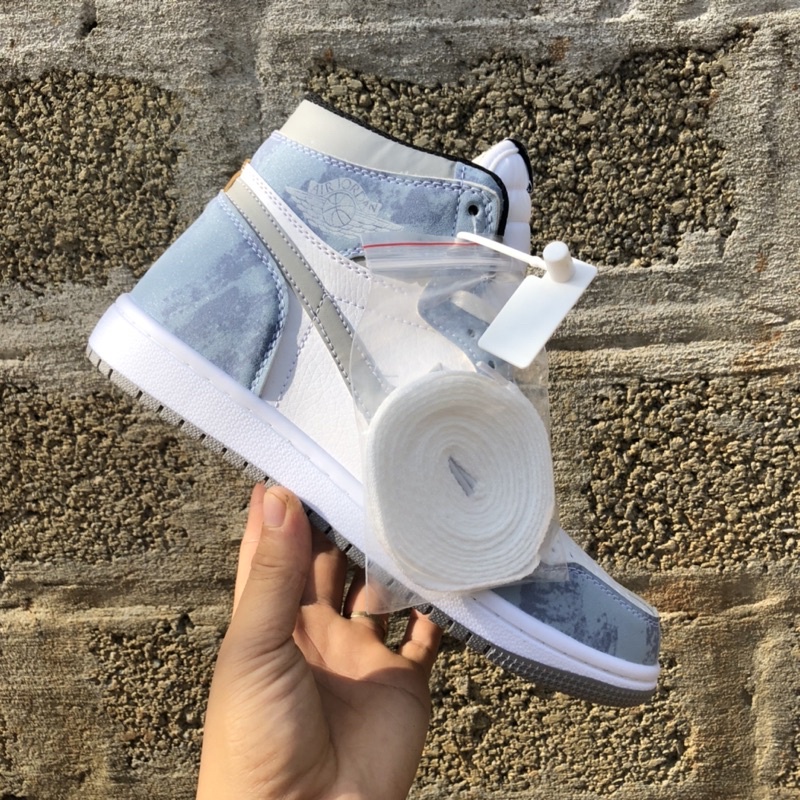 Giày thể thao Jordan 1 cao cổ Hyper Royal xanh nỉ, Giày sneaker JD1 xanh nỉ cổ cao siêu hot 2021 Full Box Bill