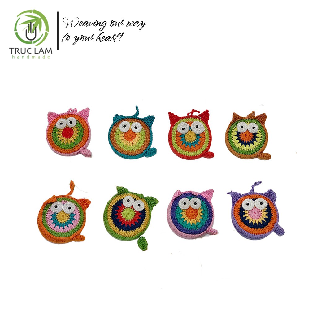 Thước Dây Cuộn Mini Rút Tự Động Đan Len Nhiều Màu Sắc  – Trúc Lâm Handmade