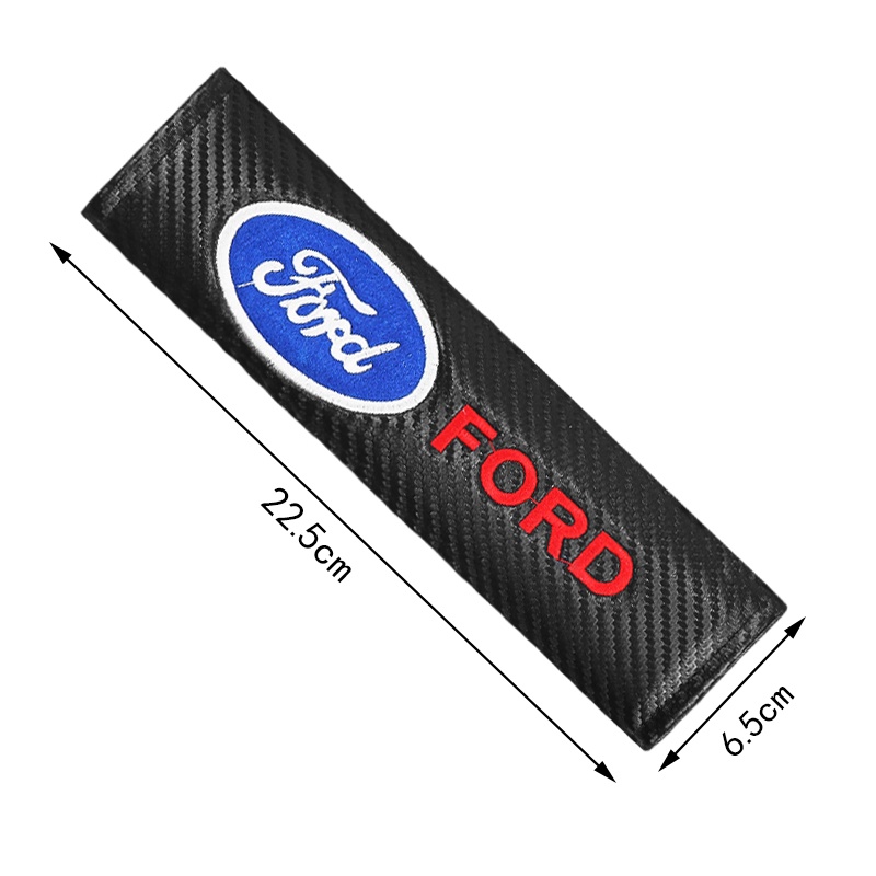 Bộ 2 Miếng Bọc Dây Đai An Toàn Bằng Sợi Carbon Cho Xe Hơi Ford Focus Fiesta Ka Ranger T6/T7/T8 Fusion Everest