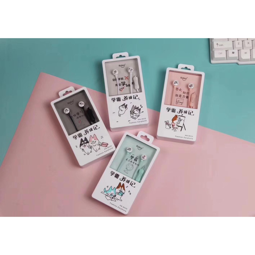 Tai nghe đôi chó shiba TNDI15 earphone cute dễ thương