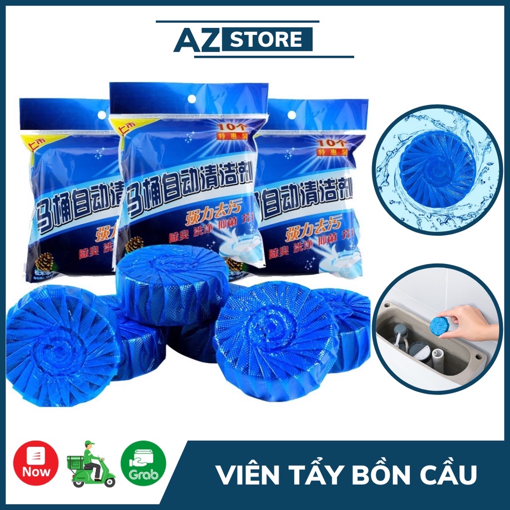 Gói 10 Viên Tẩy Bồn Cầu Diệt Vi Khuẩn Loại Trừ Mùi Hôi Toilet - AZ Store