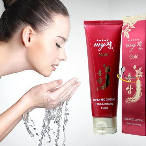 Sữa Rửa Mặt Trắng Da Sạch Sâu Giảm Mụn Chiết Xuất Hồng Sâm Đỏ My Gold Hàn Quốc 130ml Giúp Sạch Khuẩn Trắng Da Tự Nhiên