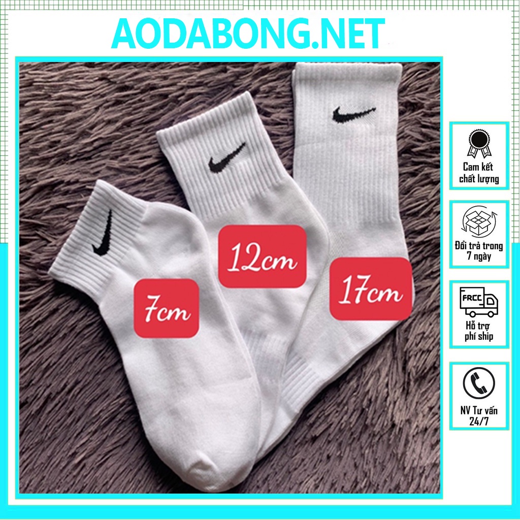 Tất Vớ Nike Trắng Đen Thể Thao Cổ Ngắn Cổ Trung Cổ Cao Nam Nữ Vải Dệt Kim