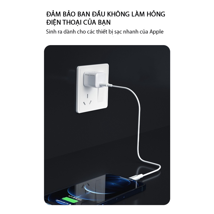 Củ Sạc Nhanh 20W PD101 MOVE SPEED - Sạc Nhanh Type C 20W Dành Cho Iphone, Ipad, Samsung, Huwei..