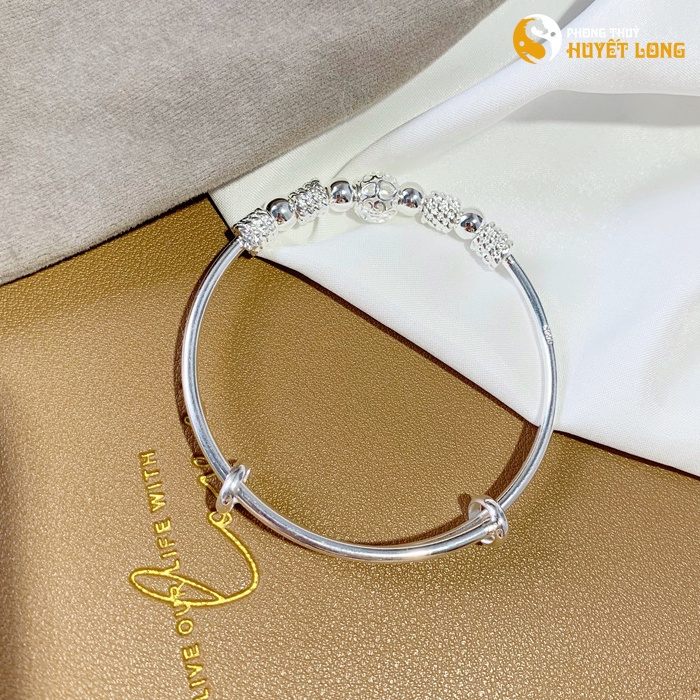 Lắc Tay Nữ Bạc s925 Hàn Quốc Mẫu LBN005, Vòng Tay Bạc Cho Nữ Sang Trọng, Thời Trang, Đẳng Cấp, Tự Thay Đổi Kích Cỡ