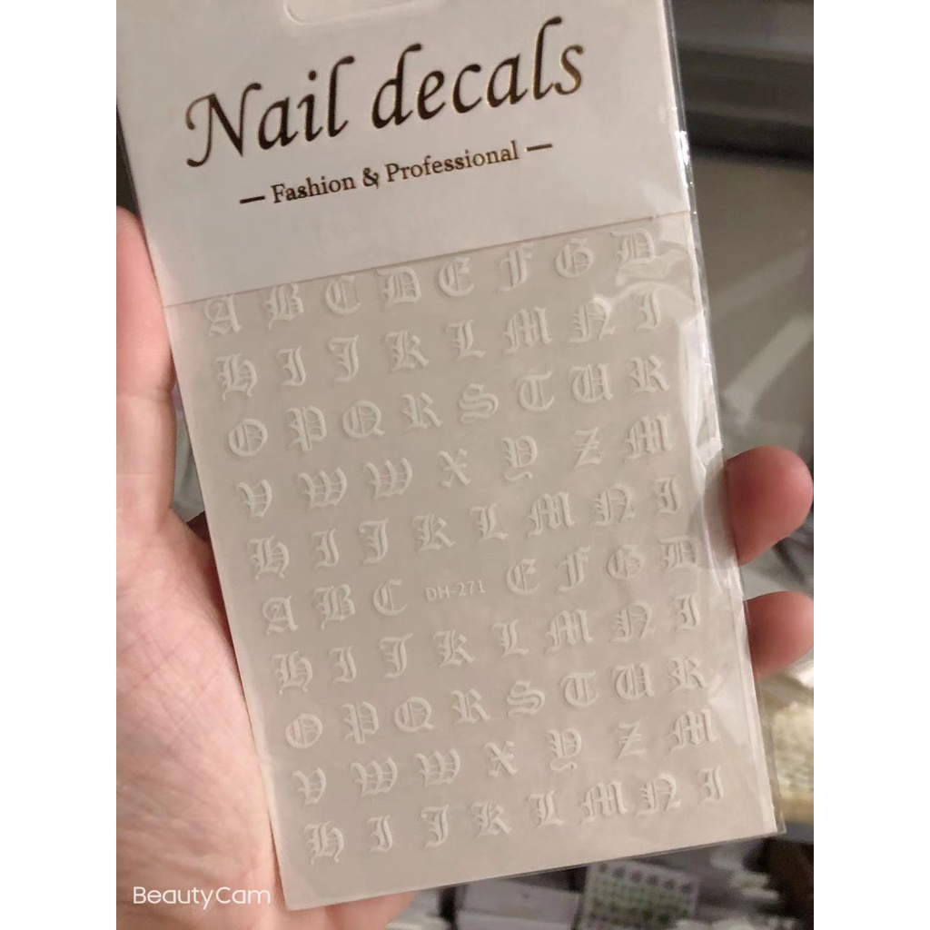 sticker chữ trang trí nail