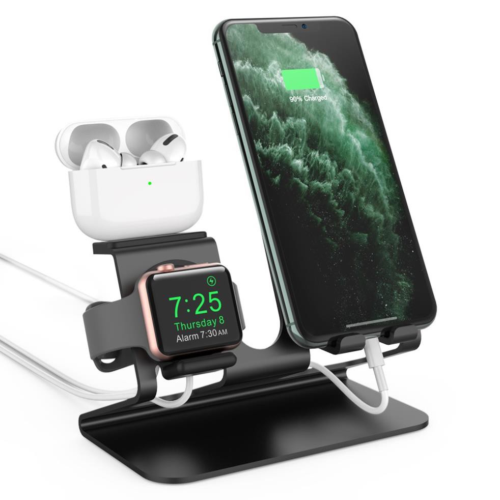 Đế Sạc Nhôm 3 in 1 Cho Điện Thoại , Apple Watch Và Airpods Chính Hãng Aha Style Amazon