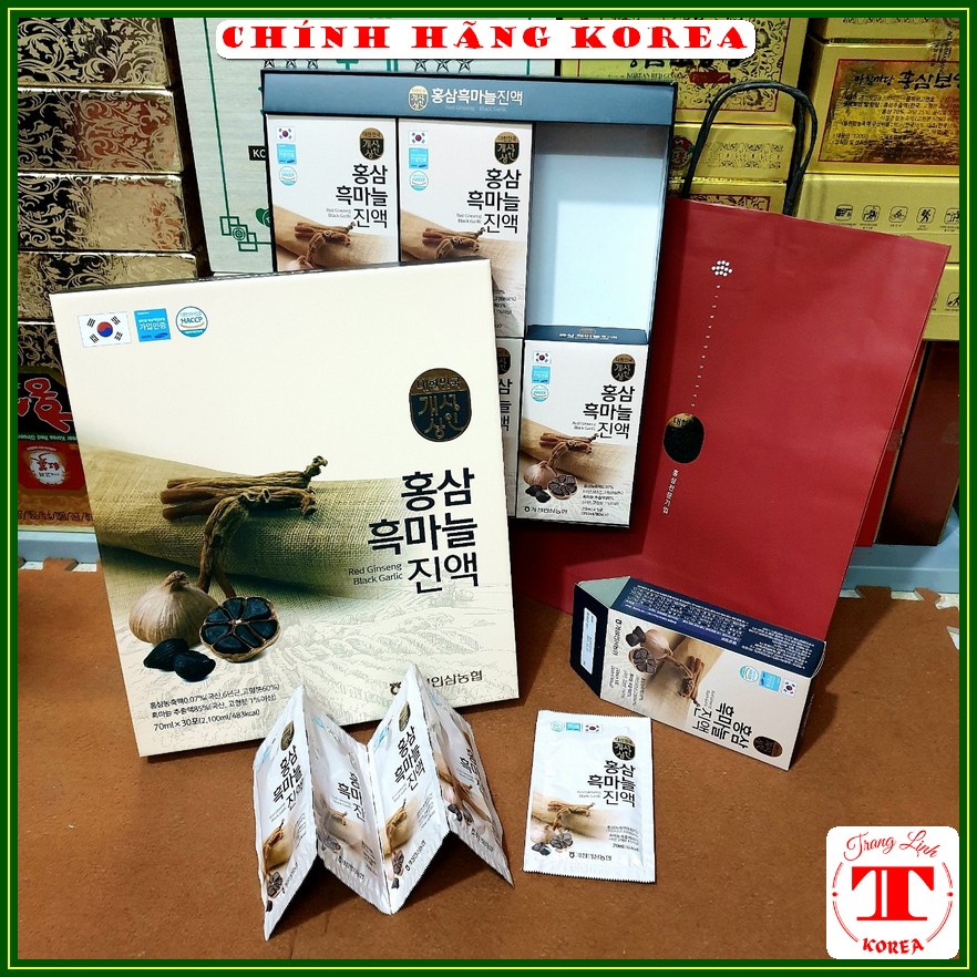 Nước hồng sâm tỏi đen Nonghyup thượng hạng, hộp 30 gói - tranglinh