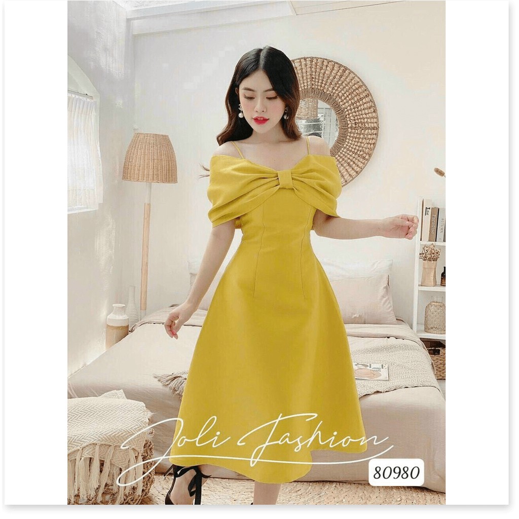 ĐẦM FORD MÀU VÀNG DÁNG XÒE XINH XẮN,SANG TRONG KHÁNH AN STORE