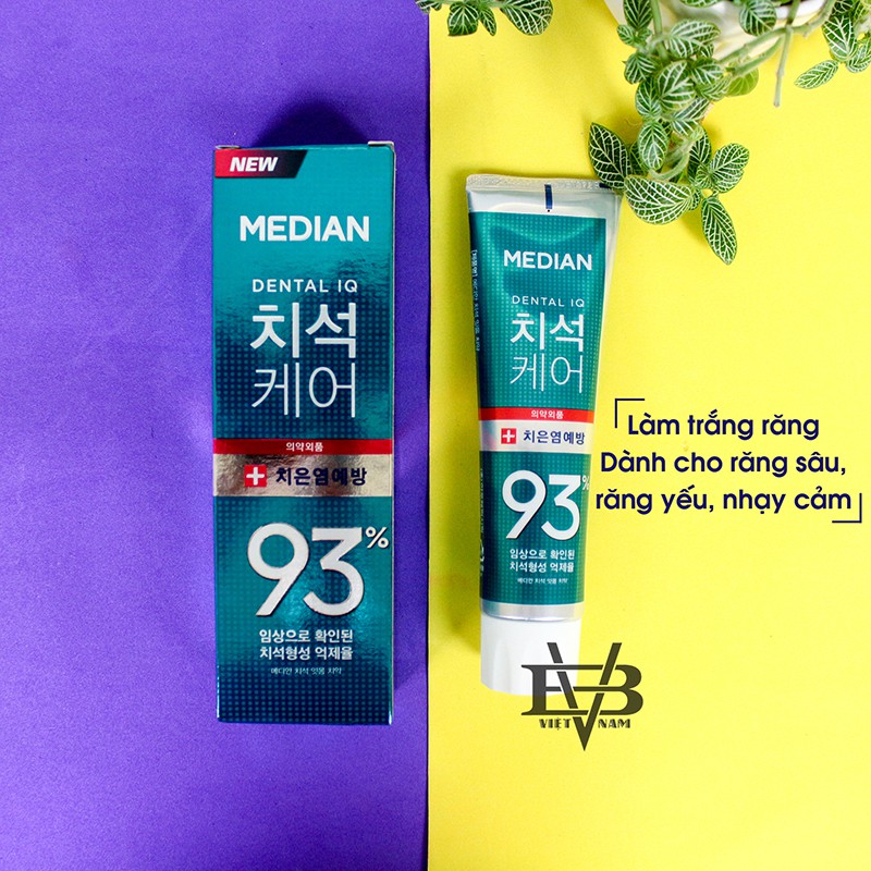 [CHÍNH HÃNG] Kem đánh răng Median 93% Hàn Quốc loại 120g FULL 4 loại: TRẮNG, ĐỎ, XANH DƯƠNG, XANH LÁ