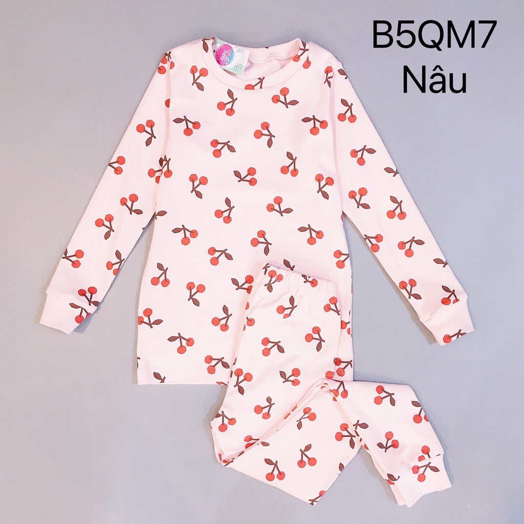 Bộ dài tay cordi họa tiết quả nhiều màu Nga Fish B5QM7