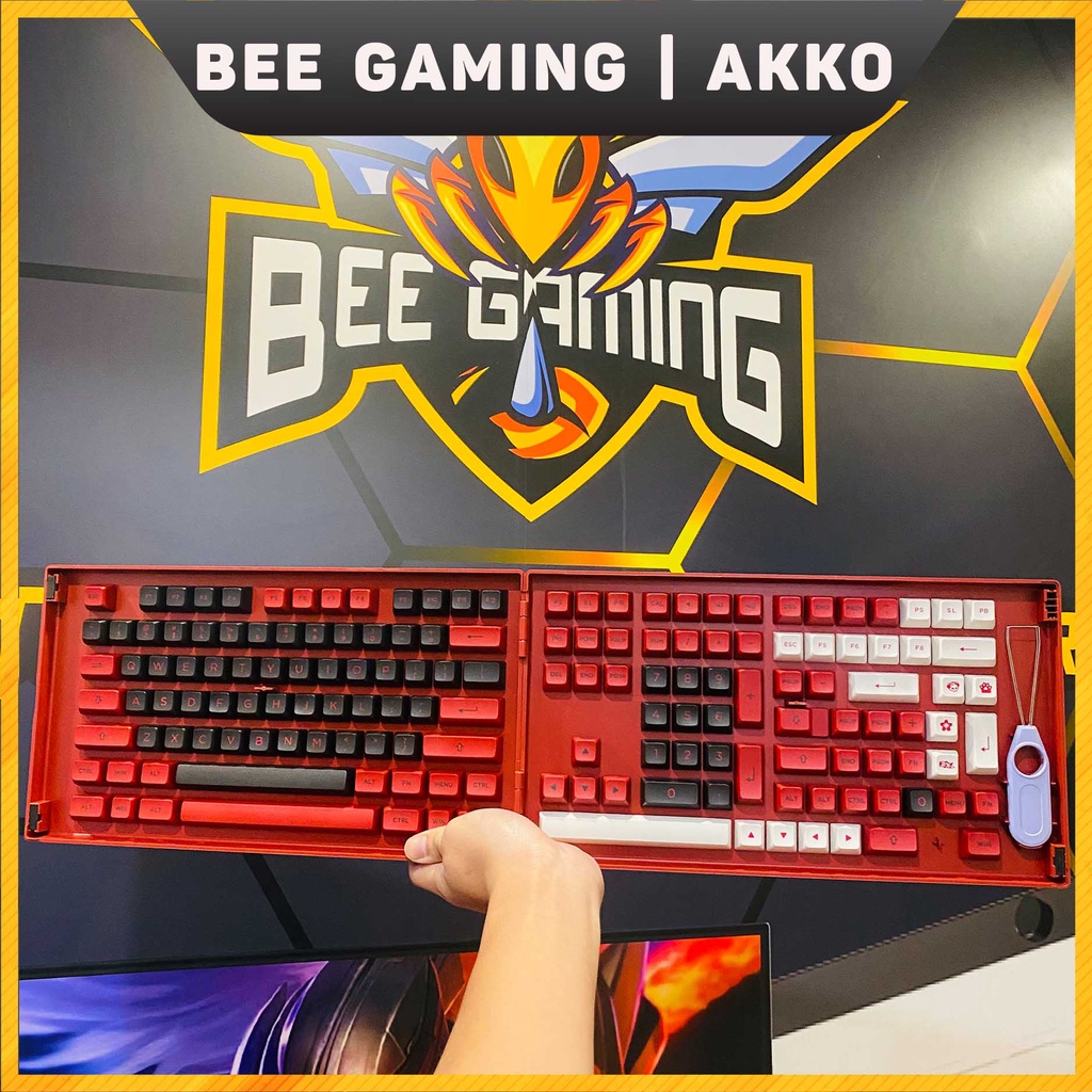 Bộ keycap AKKO Bred Chất liệu PBT Double Shot 158 nút