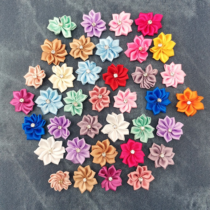 Bộ 50 Dây Ruy Băng Đính Đá 25mm Nhiều Màu Sắc Trang Trí Quần Áo