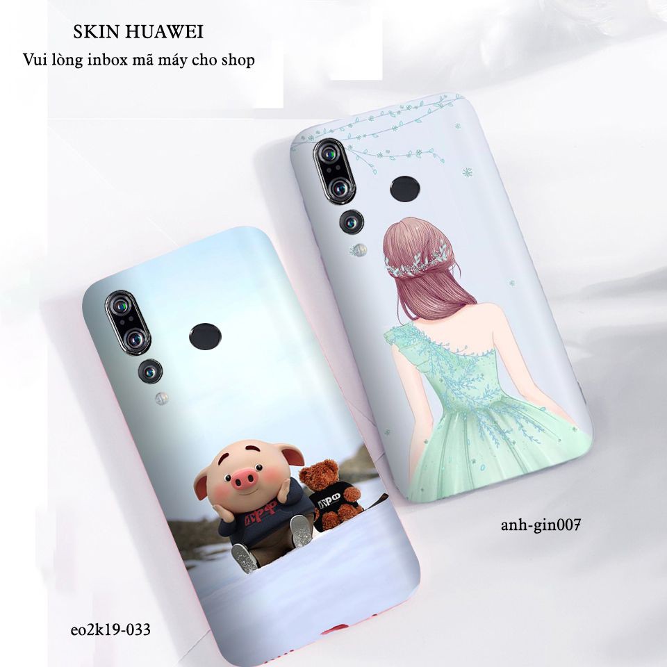 Skin dán cho các dòng điện thoại Huawei Nova 2i - Nova3e - Nova 3i in hình heo con đáng yêu