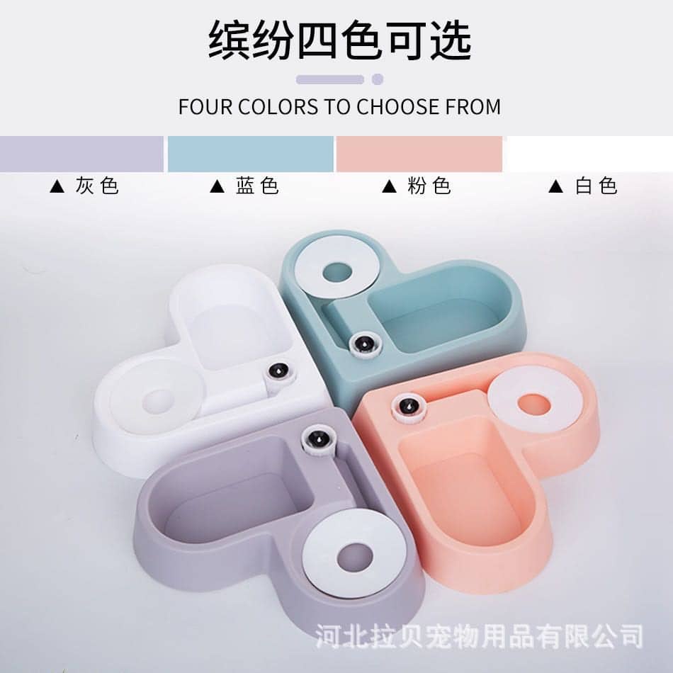 Bát ăn đôi kèm Bình Nước Tự Động khay ăn chén ăn cho chó mèo
