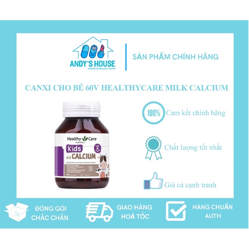 Canxi Sữa Cho Bé 60v - Healthycare Milk Calcium