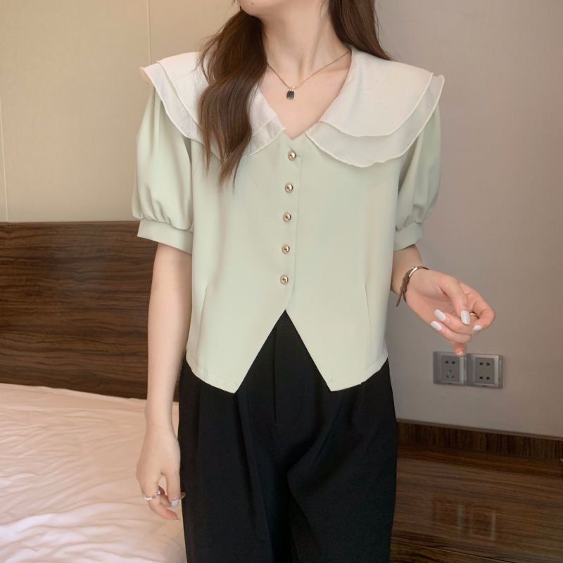 Áo NgắN Tay Cổ BúP Bê Xinh XắN Cho Nữ JL-TX-487