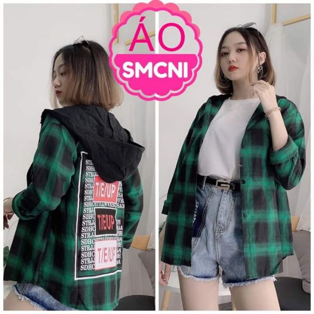 Áo khoác sọc caro có nón | BigBuy360 - bigbuy360.vn