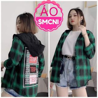 Áo khoác sọc caro có nón