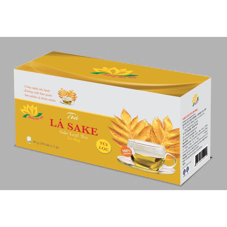 TRÀ LÁ SAKE TÚI LỌC 60g-Hương Sen Việt - Giúp ngủ ngon, ngăn ung thư, giảm cholesterol, hỗ trợ người bị gout, tim, viêm