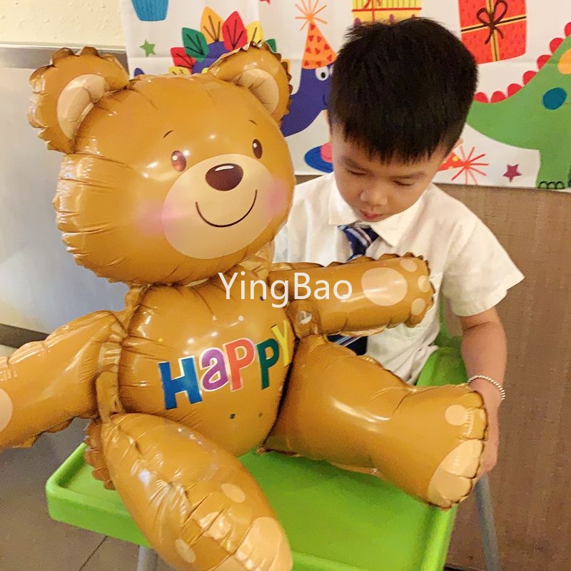 Bong Bóng Lá Nhôm Hình Gấu 3D Cỡ Lớn Trang Trí Tiệc Sinh Nhật Cho Bé
