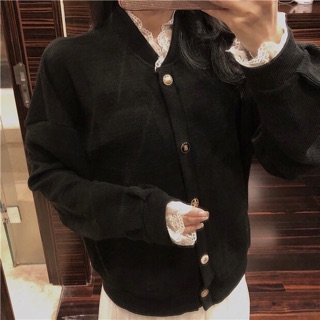 [order] Áo len cúc dọc viền ren
