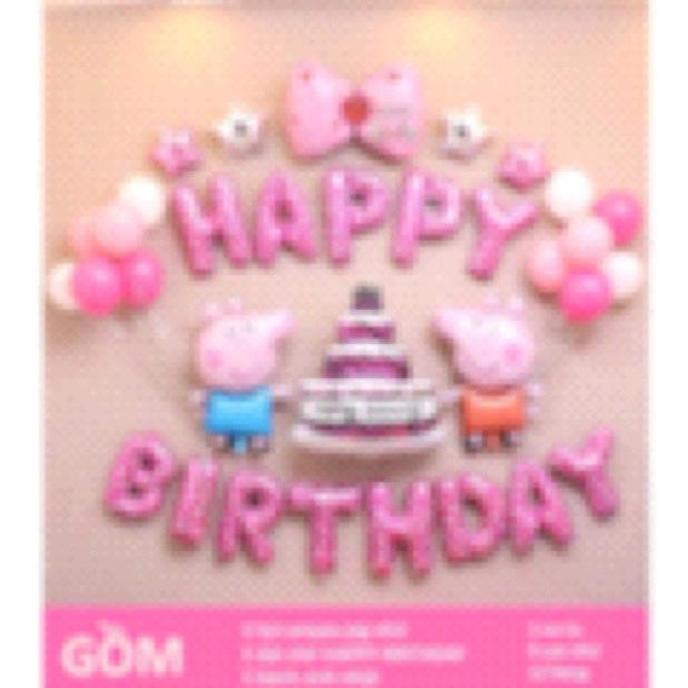 Sét bóng happy birthday kèm bơm