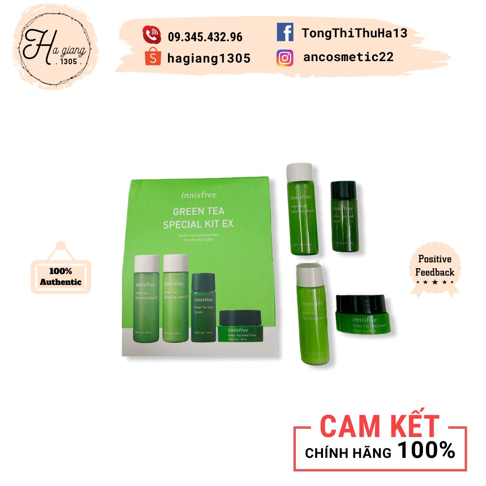 [TRỢ GIÁ MẪU MỚI 2021] Bộ Kit Trà Xanh Innisfree Green Tea Special Kit phù hợp cho da dầu chiết xuất trà xanh