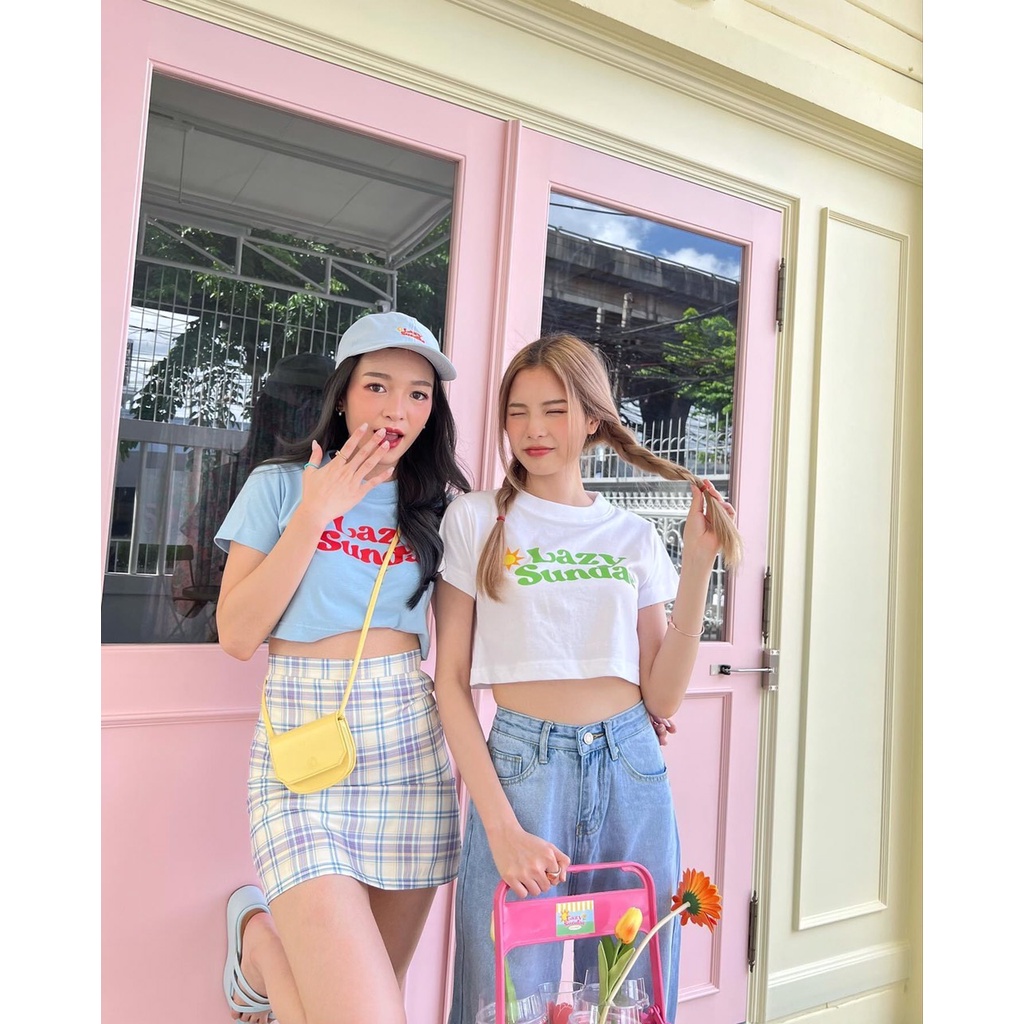ÁO THUN CROPTOP TEAM GIRL IN CHỮ LAZY 4 MÀU HOTTREND 2022 CÓ FREESIZE <72KG CR22070