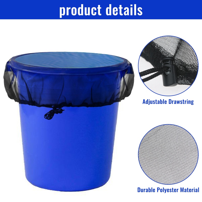 1 / 3 Vỏ Bọc Thùng Che Mưa Bằng Polyester Màu Đen Có Dây Rút Tiện Dụng Cho Sân Vườn / Ngoài Trời