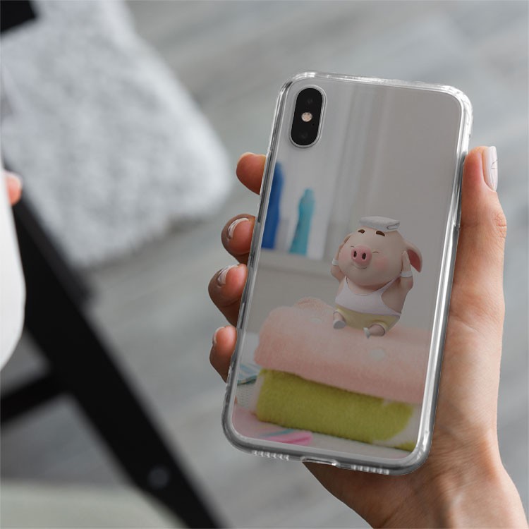 Ốp Lưng Lợn con xinh xắn ngồi trên khăn tắm Iphone 7/7Plus/8/8Plus/X/Xs/Xs Max/11/11 Promax/12/12 Promax PIG20210078