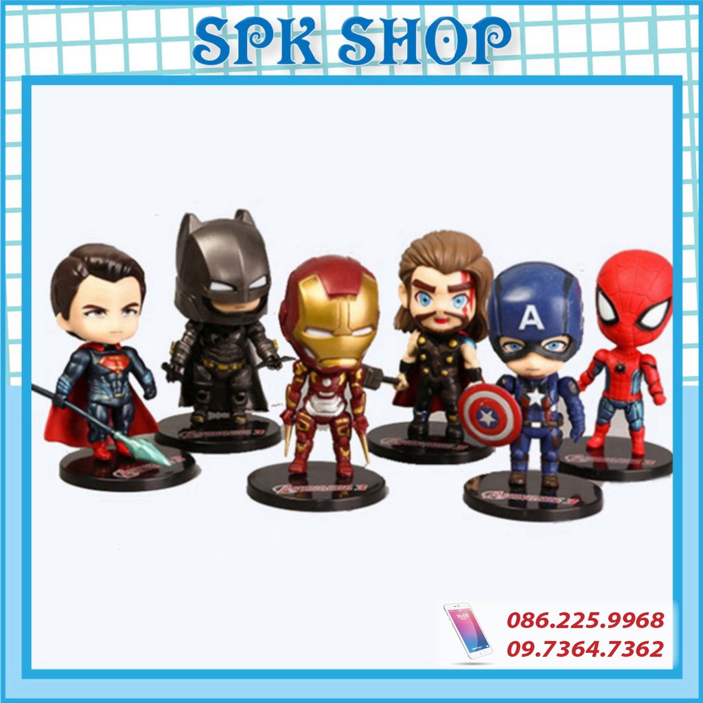 [FREESHIP❤️] Bộ siêu anh hùng 6 món- Trang trí bánh sinh nhât bánh kem - SPK Shop