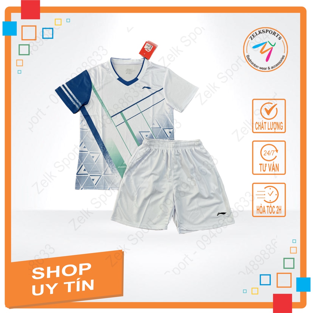 Quần áo cầu lông Lining 6240 Trắng (nam,nữ)