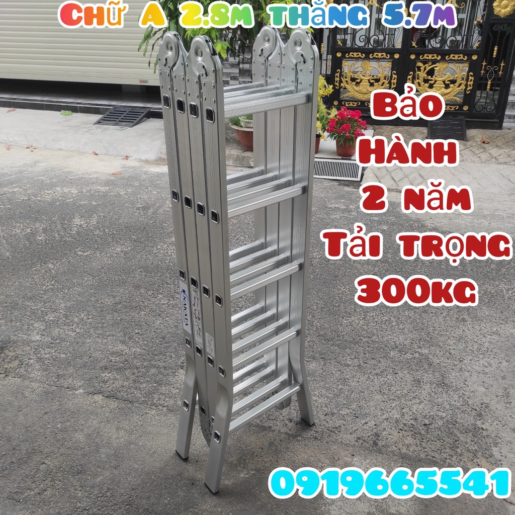 Thang nhôm gấp 4 đoạn đa năng NAKATA TY-405 5.8m