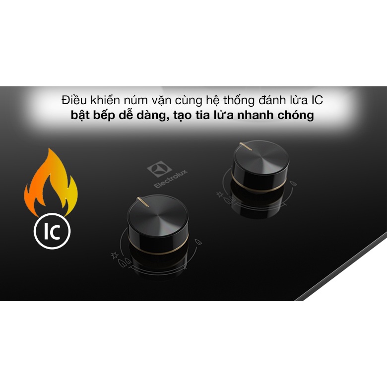 Bếp ga âm Electrolux EHG8250BC-Chính hãng trưng bày+Tặng dây gas-Đánh lửa:Đánh lửa IC bằng pin nhanh,nhẹ-Kính cường lực