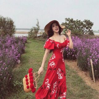 Đầm maxi hoa đuôi cá