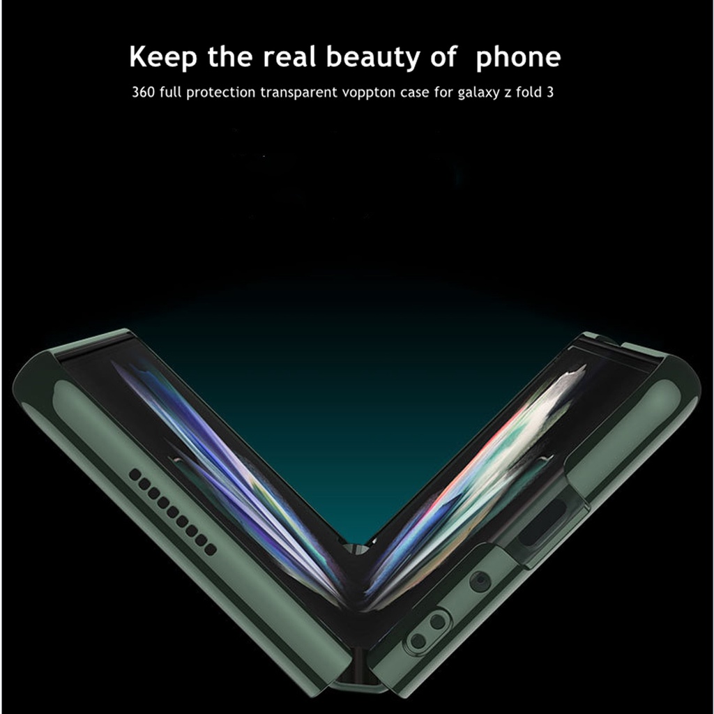 Ốp Điện Thoại Mặt Kính Cường Lực Cứng Trong Suốt Viền Mạ Cho Samsung Galaxy Z Fold 3 5G Z Fold 4