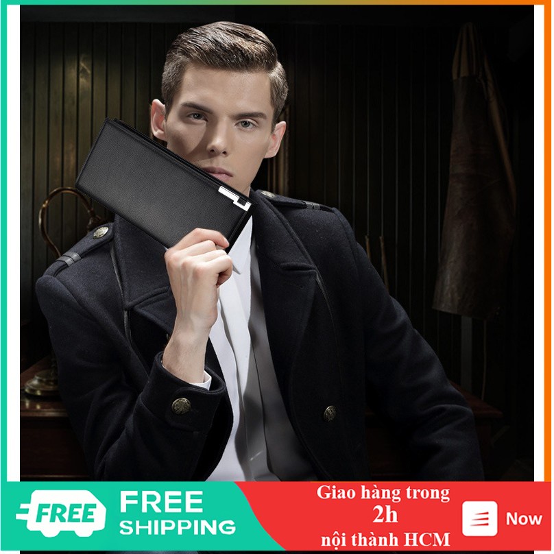 Ví dài cầm tay nam cho dân văn phòng chất liệu da cao cấp - VI0193