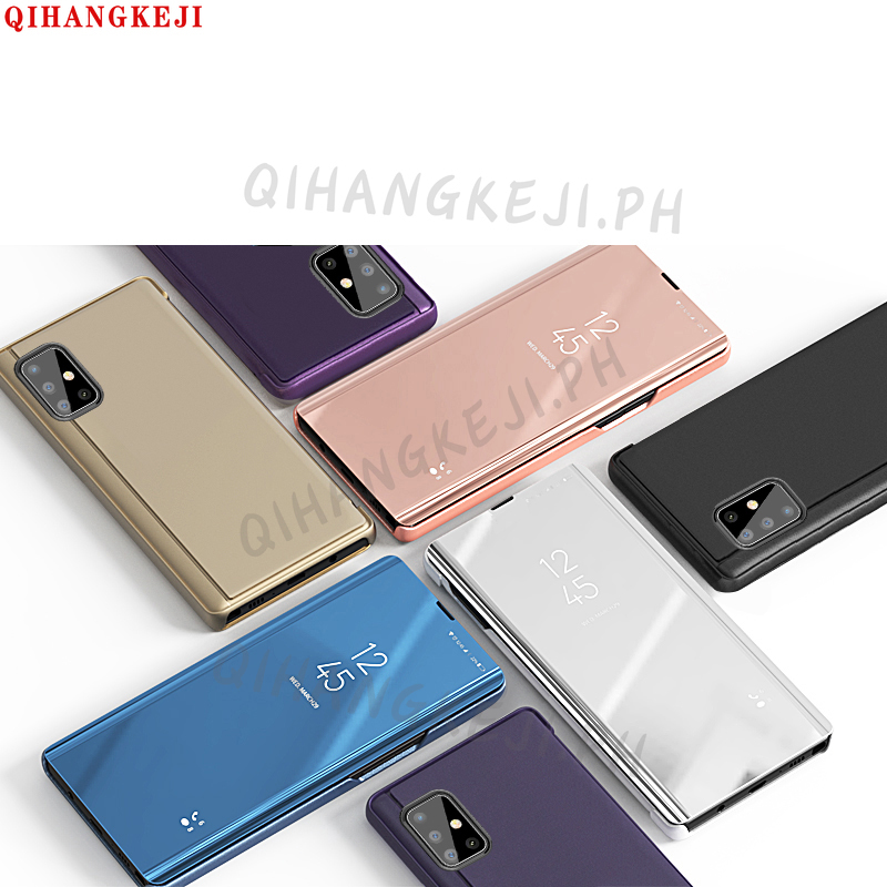 Bao da điện thoại nắp lật mặt gương cho OPPO A3S A5S A7 A5 A9 A8 A31 A53 2020 Reno 4 4G F9 F1S A12 A12E